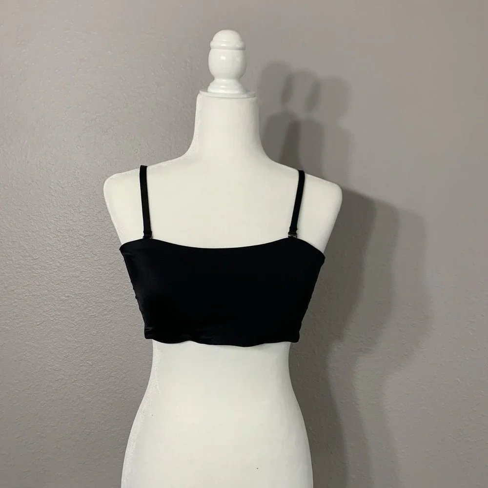 Andie Swim The Bora Bora Women's Black Bikini Halter Top Size‎ XL Adjustable NWT
